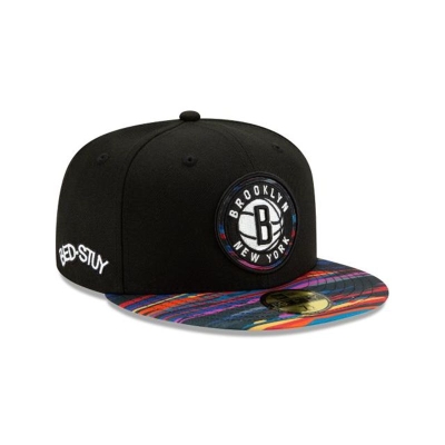 Black Brooklyn Nets Hat - New Era NBA 2019 NBA Authentics City Series Alt 59FIFTY Fitted Caps USA3142705